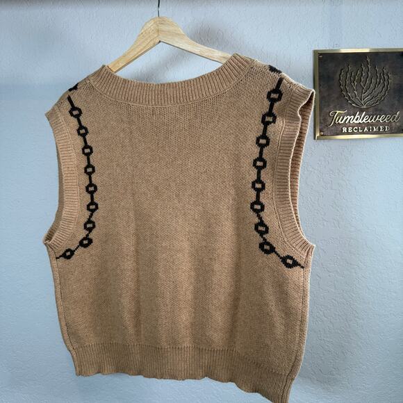Women's Capri Cotton Blend Horse Equestrian Sweater Vest Size Large NEW - Picture 7 of 10